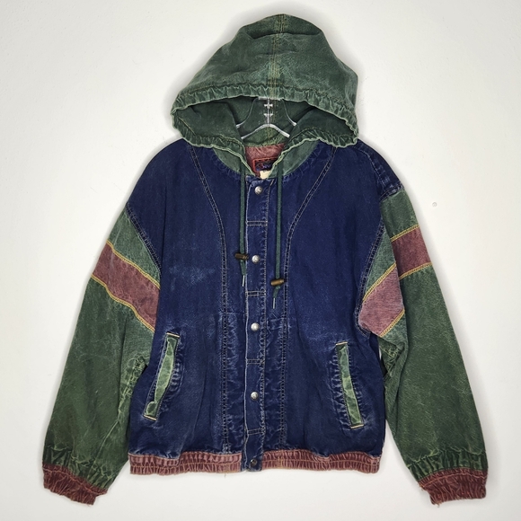 Levi's Other - Vintage 90s LEVI’S Sport Jean Adult Large Color Block Denim Jacket Blue Green